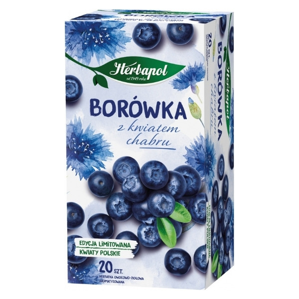 Herbatka Herbapol ziołowo-owocowa - borówka z kwiatem chabru, 20 torebek 700107 - 1