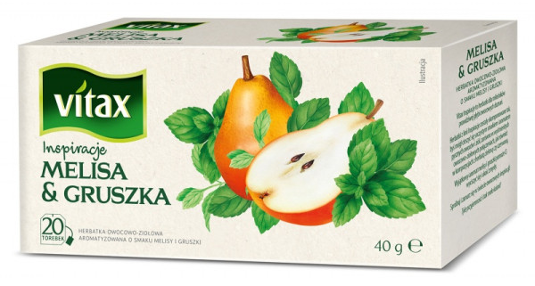 Herbata Vitax inspiracje, melisa - gruszka, 20 torebek 700316 - 1