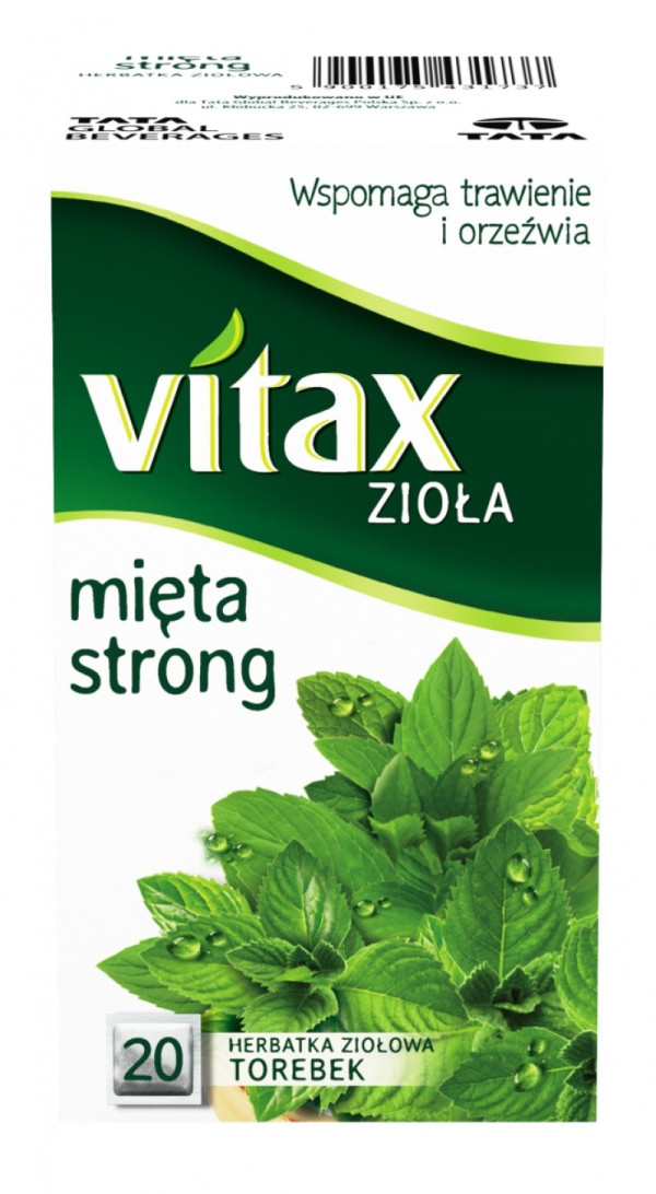 Herbata Vitax, ziołowa, mocna mięta, 20 torebek 700323 - 1