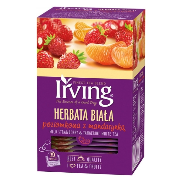 Herbata Irving, biała, poziomkowa z mandarynką, 20 torebek 700111 - 1
