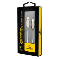 Kabel USB-C / USB-A 2.0, 2m Gembird, kabel gumowany, biały CC-USB2R-AMCM-2M-W 246815