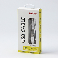 Kabel USB-C / USB-A 2.0, 2m, kabel gumowany, biały 246815