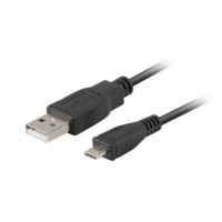 Kabel USB A 2.0 / Micro B, 1m Lanberg, czarny CA-USBM-10CC-0010-BK 246781