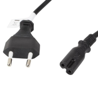 Kabel zasilający C7 EURO (radiowy) Lanberg 3m VDE czarny  248288