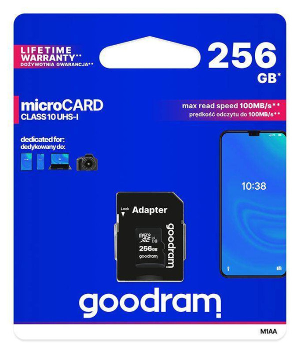 Karta pamięci 256GB Micro SDXC z adapterem, Goodram 700233 - 1