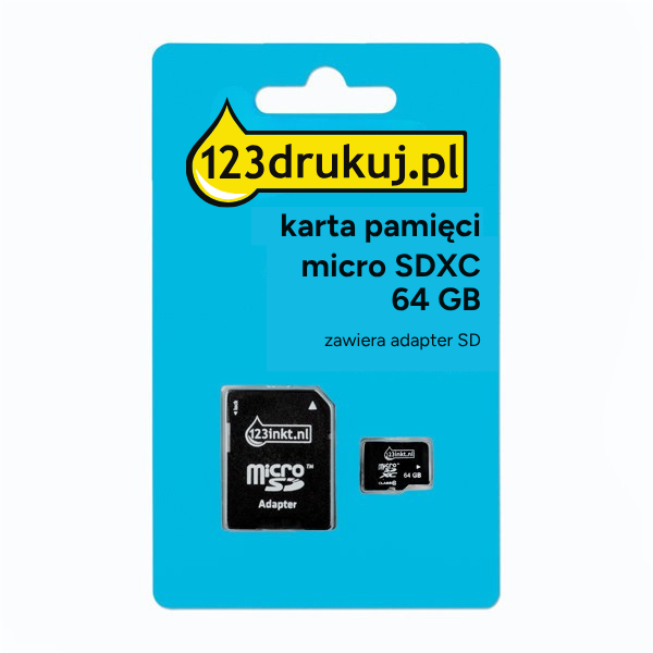 Karta pamięci 64GB Micro SDXC z adapterem, 123drukuj 300692 - 1