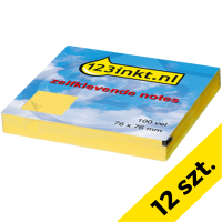 Karteczki samoprzylepne żółte 76 x 76 mm, 123drukuj (12 x 100 szt.) 654CYC 300240