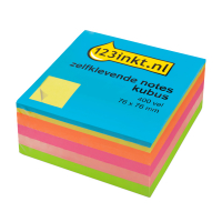 Karteczki samoprzylepne kostka kolorowa neon mix 76 x 76 mm, 123drukuj 2030UC 21012C 300809