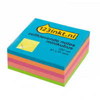 Karteczki samoprzylepne mini kostka neon mix 51 x 51 mm, 123drukuj 300813