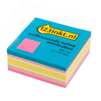 Karteczki samoprzylepne mini kostka neon róż 51 x 51 mm, 123drukuj 300814