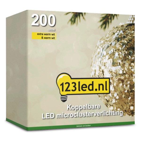 Lampki LED 123drukuj (gęste, do łączenia) | 6 m | przedłużenie | 200 lampek  LDR07142 - 4