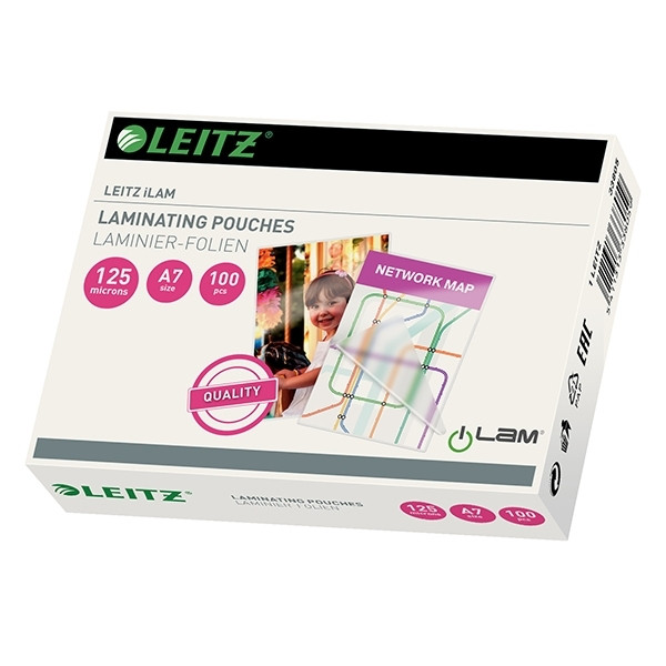 Leitz Folia do laminowania Leitz iLAM A7 błyszcząca 2x125 mikronów, (100 sztuk) 33805 211114 - 1