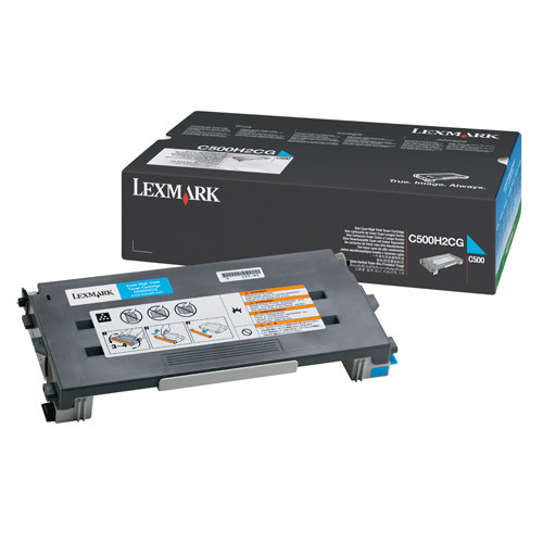 Lexmark 0C500H2CG toner niebieski, zwiększona pojemność, oryginalny lexmark C500H2CG 034800 - 1