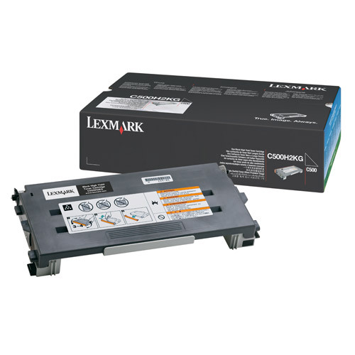 Lexmark 0C500H2KG toner czarny, zwiększona pojemność, oryginalny Lexmark C500H2KG 034795 - 1