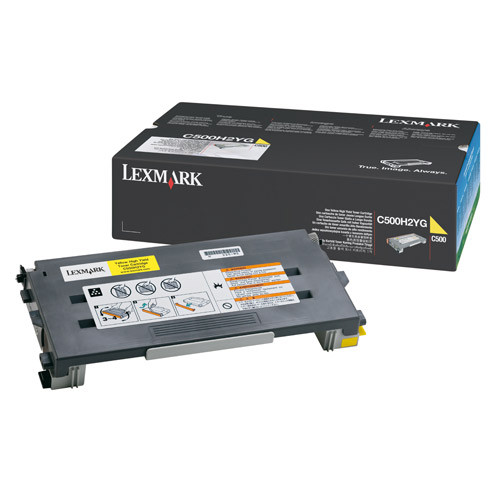 Lexmark 0C500H2YG toner żółty, zwiększona pojemność, oryginalny Lexmark C500H2YG 034810 - 1