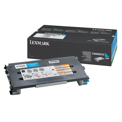 Lexmark 0C500S2CG toner niebieski, oryginalny Lexmark C500S2CG 034780 - 1