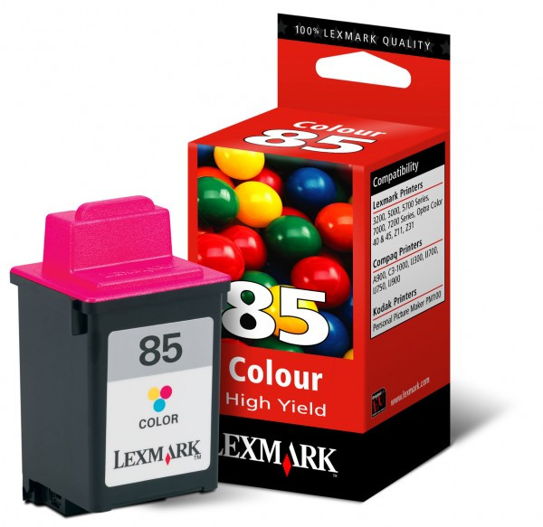 Lexmark 12A1985 (Nr 85) tusz kolorowy, zwiększona pojemność, oryginalny 12A1985E 040035 - 1