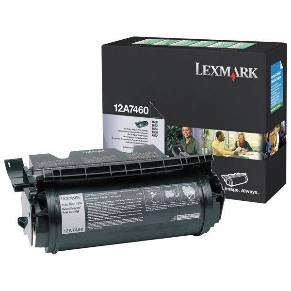 Lexmark 12A7460 toner czarny, oryginalny Lexmark 12A7460 034120 - 1