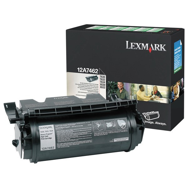 Lexmark 12A7462 toner czarny, zwiększona pojemność, oryginalny Lexmark 12A7462 034130 - 1