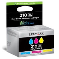 Lexmark 14L0269E (Nr 210XL) pakiet 3 tuszów C/M/Y, zwiększona pojemność, oryginalny 14L0269E 040618