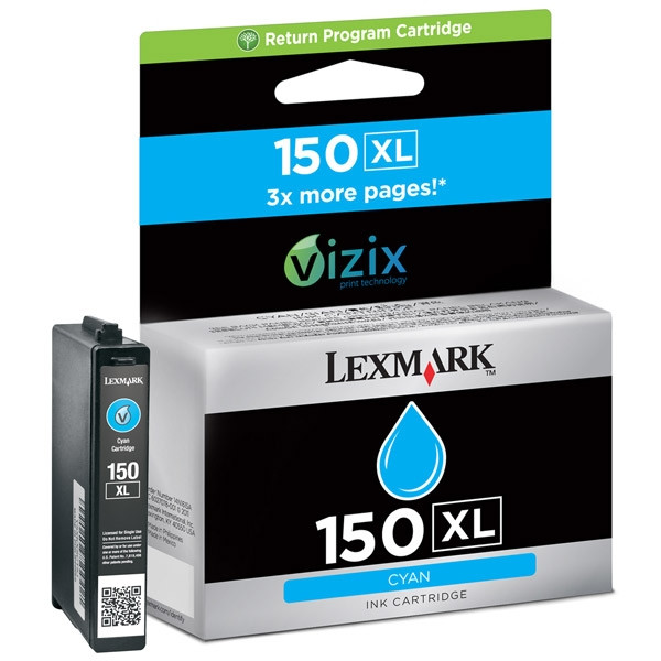 Lexmark 14N1615E (Nr 150XL) tusz niebieski, zwiększona pojemność, oryginalny 14N1615E 040466 - 1