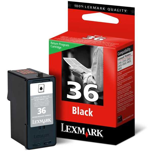Lexmark 18C2130E (Nr 36) tusz czarny, oryginalny 18C2130E 040370 - 1