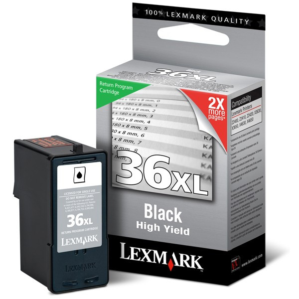 Lexmark 18C2170E (Nr 36XL) tusz czarny, zwiększona pojemność, oryginalny 18C2170E 040375 - 1