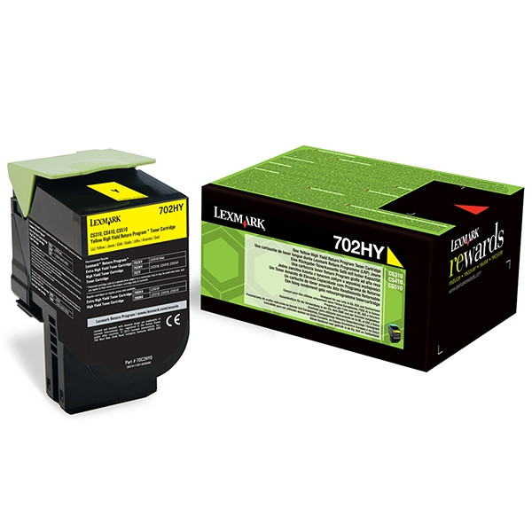 Lexmark 702HY (70C2HY0) toner żółty, zwiększona pojemnoć, oryginalny 70C2HY0 70C2HYE 037252 - 1