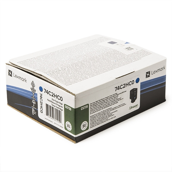 Lexmark 74C2HC0 toner niebieski, zwiększona pojemność, oryginalny 74C2HC0 037666 - 1