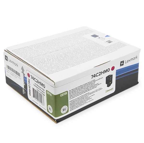 Lexmark 74C2HM0 toner czerwony, zwiększona pojemność, oryginalny 74C2HM0 037668 - 1