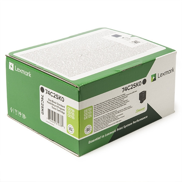 Lexmark 74C2SK0 toner czarny, zwiększona pojemność, oryginalny 74C2SK0 037612 - 1