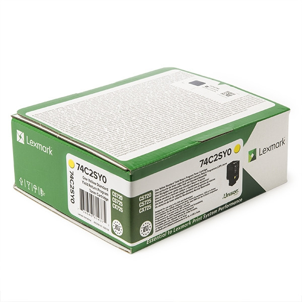 Lexmark 74C2SY0 toner żólty, zwiększona pojemność, oryginalny 74C2SY0 037618 - 1