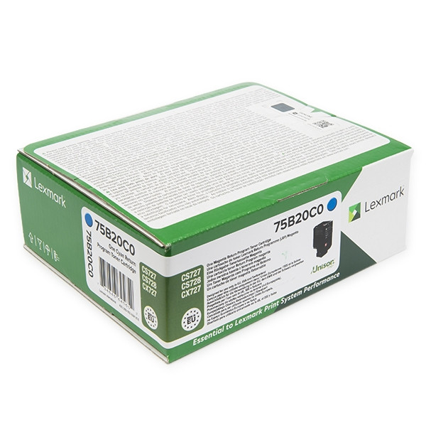 Lexmark 75B20C0 toner niebieski, oryginalny 75B20C0 037760 - 1