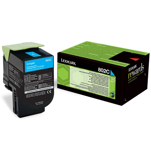 Lexmark 802C (80C20C0) toner niebieski, zmniejszona pojemność, oryginalny 80C20C0 037278 - 1