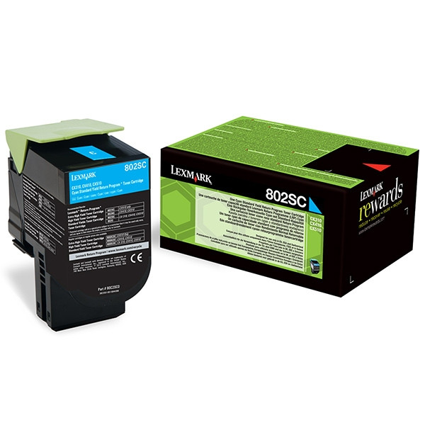 Lexmark 802SC (80C2SC0) toner niebieski, oryginalny 80C2SC0 037286 - 1