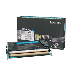 Lexmark C734A1CG toner niebieski, oryginalny C734A1CG 037070 - 1