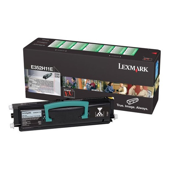 Lexmark E352H11E toner czarny, oryginalny Lexmark E352H11E 034895 - 1