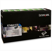 Lexmark X746A1CG toner niebieski, oryginalny X746A1CG 037222