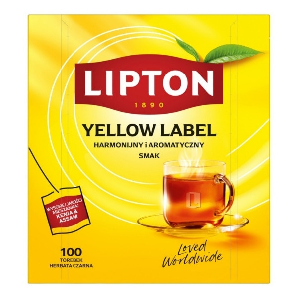 Herbata LIPTON czarna, Yellow Label, 100 torebek 700061 - 1