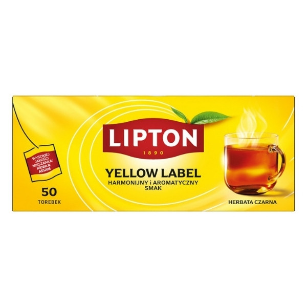 Herbata LIPTON czarna, Yellow Label, 50 torebek 700063 - 1