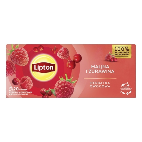 Herbata LIPTON owocowa, malina i żurawina, 20 torebek 700087 - 1