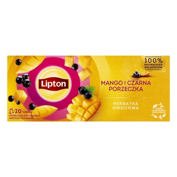 Herbata LIPTON owocowa, mango i czarna porzeczka, 20 torebek 700078 - 1