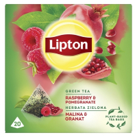 Herbata LIPTON, piramidki, zielona, malina i granat, 20 torebek 700081