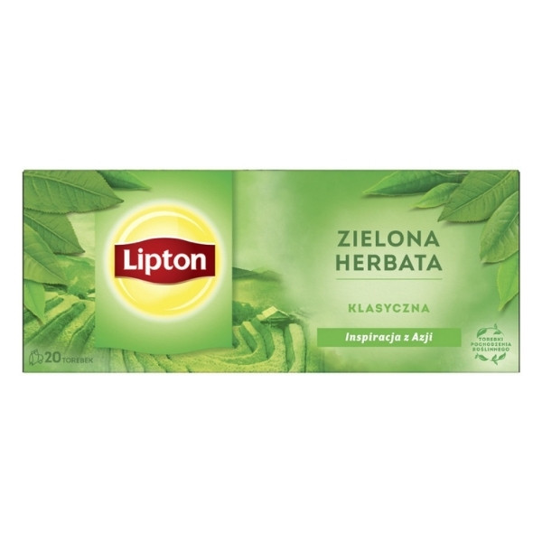 Herbata LIPTON zielona, klasyczna, 20 torebek 700068 - 1