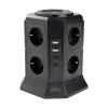 Listwa zasilająca 123drukuj wieża z 8 gniazdami i 4 USB czarna (2 metry) 390026 - 2