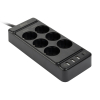 Listwa zasilająca 123drukuj z 6 gniazdami i 4 USB czarna (2 metry) 390030 - 1