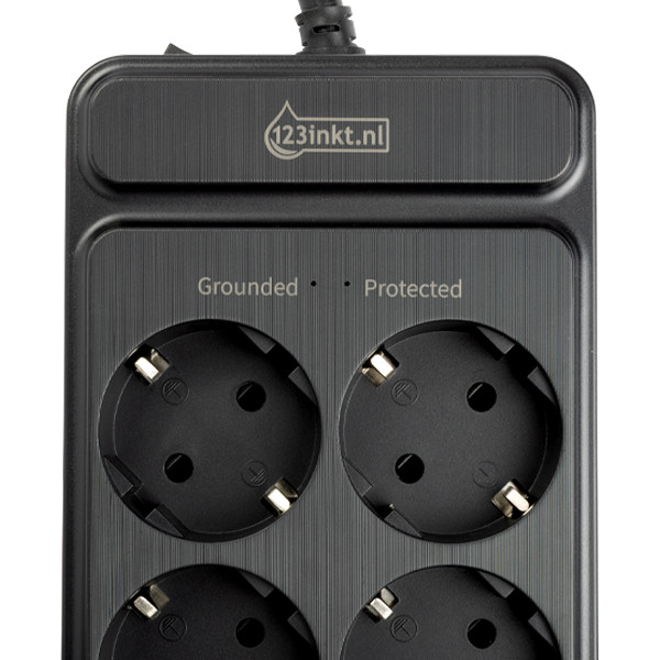 Listwa zasilająca 123drukuj z 6 gniazdami i 4 USB czarna (2 metry) 390030 - 2