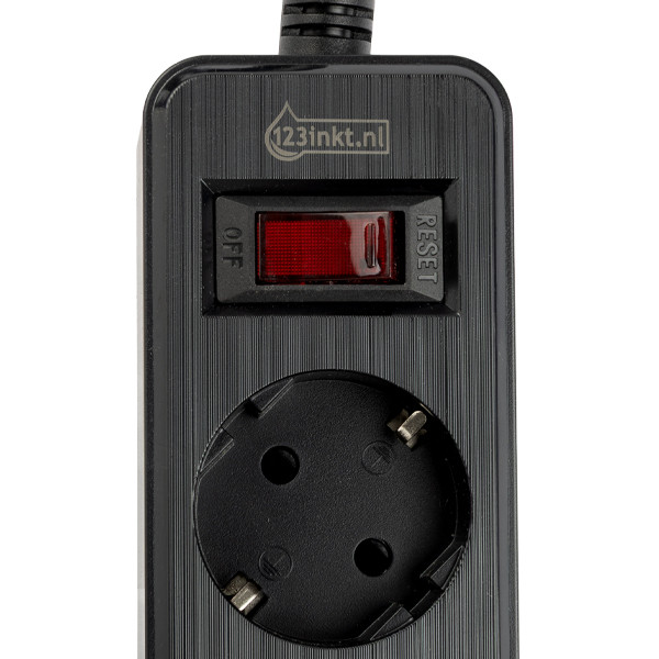 Listwa zasilająca z 5 gniazdami i 3 USB czarna (2 metry), 123drukuj 390029 - 2