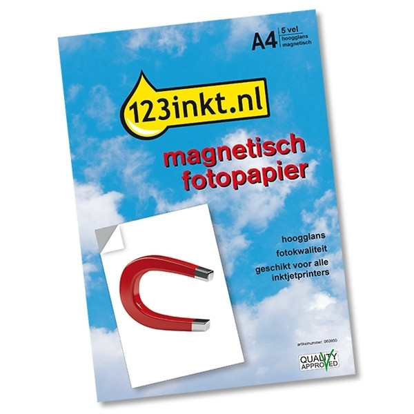 Magnetyczny papier fotograficzny o wysokim połysku A4 (5 ark.), 123drukuj  060950 - 1