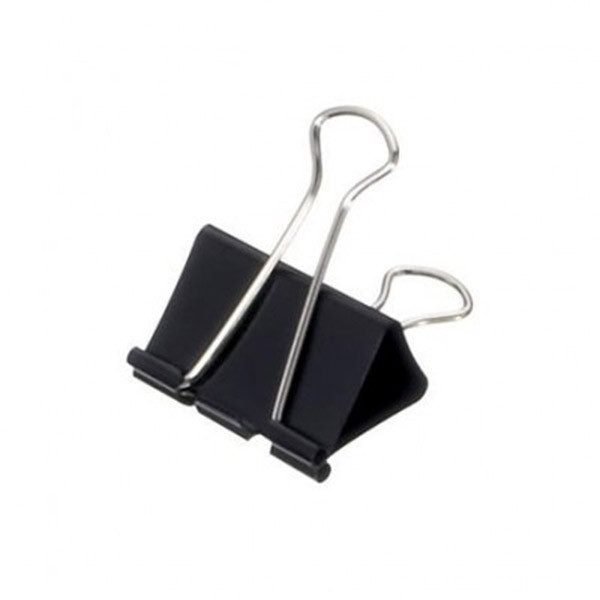 Klipsy biurowe metalowe Maul 19 mm czarne (12 sztuk) 402047 - 1